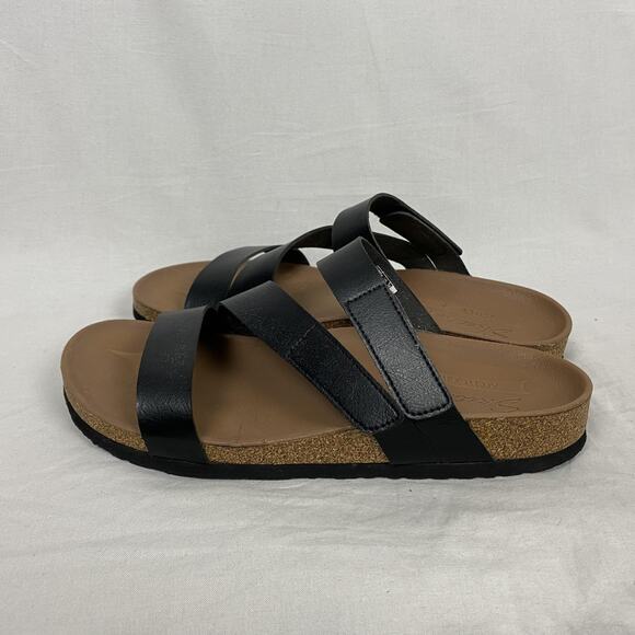 Skechers Arch Comfort Sandals Womens 9 Black Strappy Slip On Slide Eva Sole - Picture 6 of 14